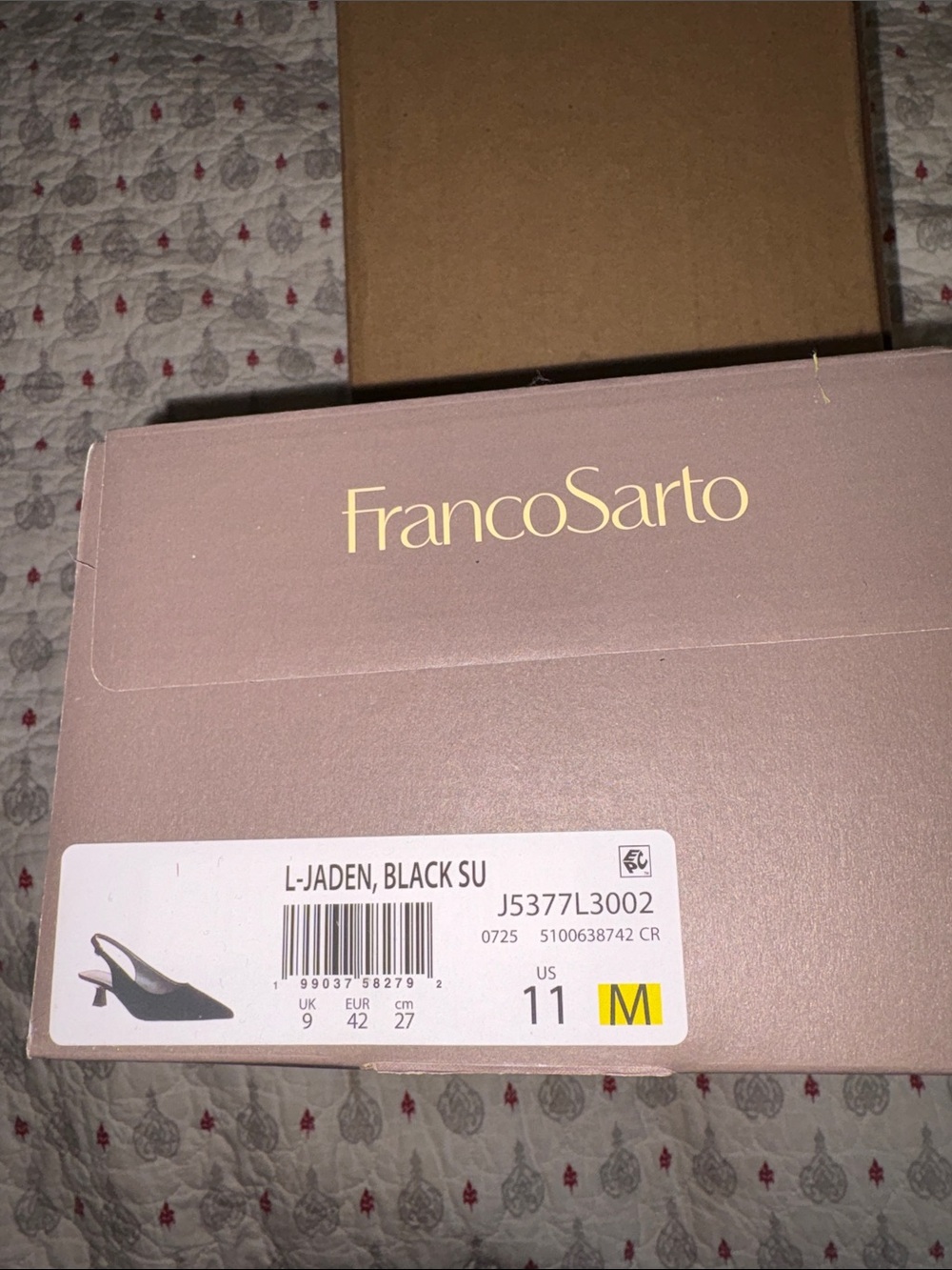 Franco Sarto L-Jaden Black Slingback Heels Size 11
